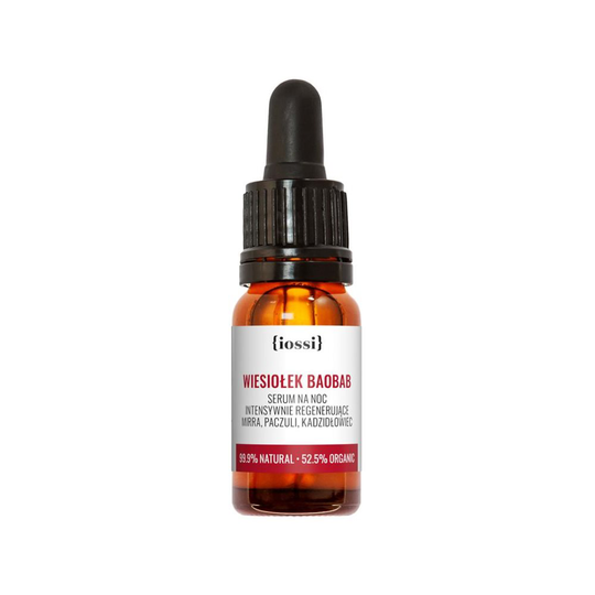 IOSSI_WiesioĹ,ek Baobab intensywnie regenerujące serum na noc wiesioĹ,ek, baobab, mirra, kadzidĹ,owiec i paczuli 10ml