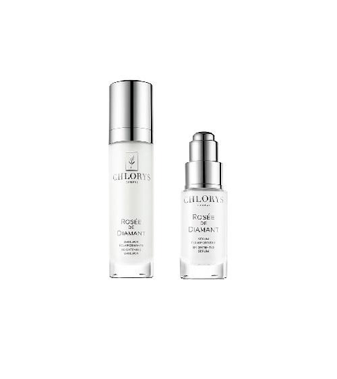 CHLORYS SET Rosa De Diamant Beauty Ritual upplysande Whitening & Regenerating Serum 10ml + ansikte mot ansikte ljusnande emulsion 12ml
