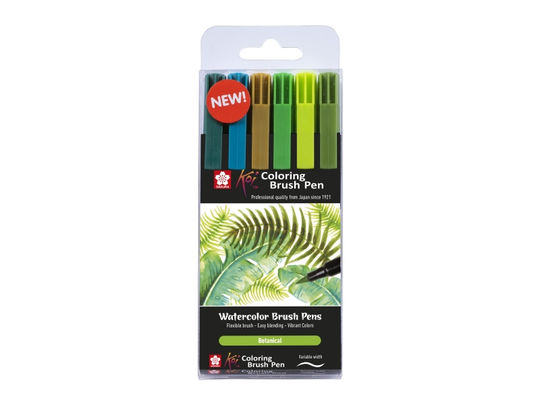 Sakura Koi Coloring Brush Pen set Botanical | 6 colours