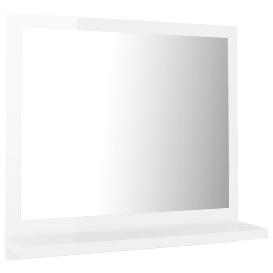 vidaXL Badrumsspegel vit högglans 40x10,5x37 cm spånskiva