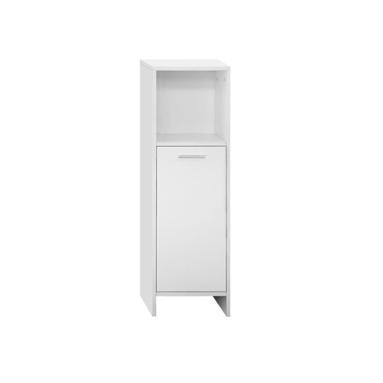 ML Design Badrumskåp Vit, 30x95x30cm, smalt badrumsskåp med dörr och fack, gott om förvaringsutrymme