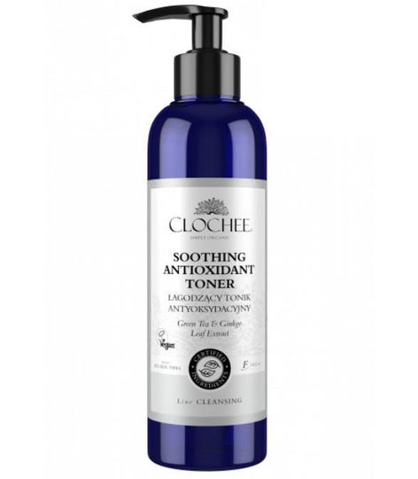 CLOCHEE_Soothing Antioxidant Toner Ĺ,agodzacy tonik antyoksydacyjne Green Tea & Ginkgo Leaf Extract 250ml