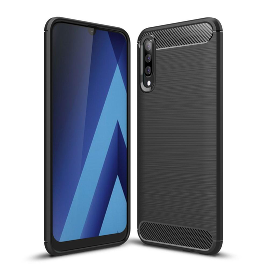 Carbon Brushed Mobilskal till Samsung Galaxy A70 - Svart
