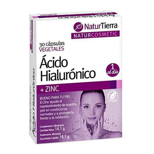 Kosttillskott Naturtierra Hyaluronsyra Zink (30 uds)