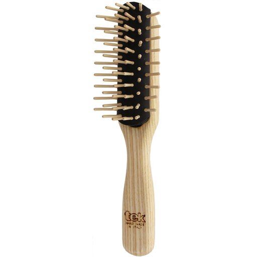 Small Curved Row Brush With Short Wooden Pins