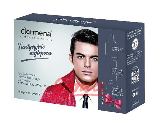 DERMENA stöds av Science Män Gift Set (Shampoo 200ml + After Shave Cream 50ml + Cleansing Gel 150 ml)
