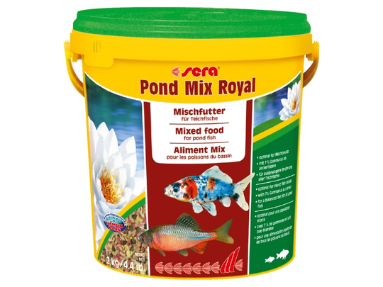 sera Pond Mix Royal, Dammfisk, Torr fiskmat, Mix, Vitamin A, Vitamin B1, Vitamin B2, Vitamin C, Vitamin D3, Vitamin E, Stor, Medium, Liten, 32,5%