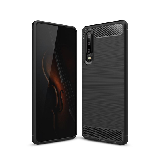 Carbon Brushed Mobilskal till Huawei P30 - Svart