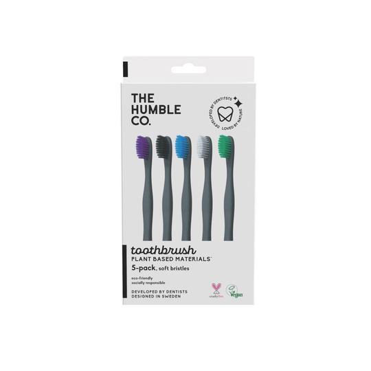 The Humble Co. Växtbaserade Tandborstar 5-pack - Blandade färger