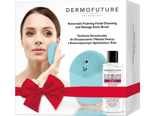 TENEX Dermofuture Technology Sonic facial brush with foam, green + gel 1 pack.