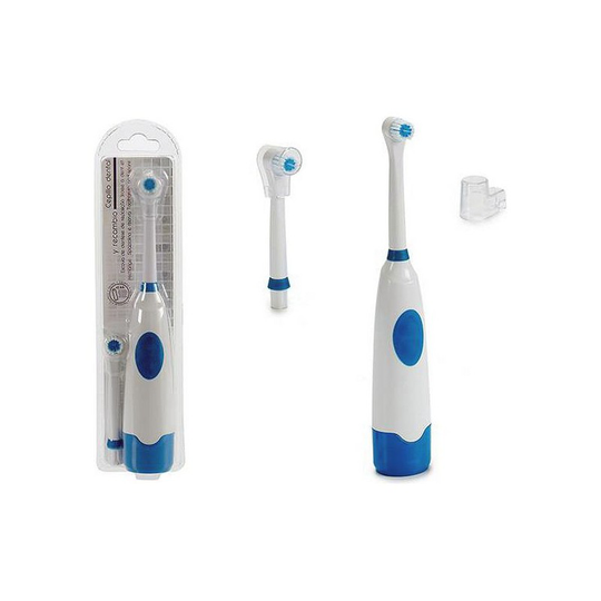Elektrisk Tandborste + Reservdel Blå / Vit 3 V 1,8 W 600 mAh