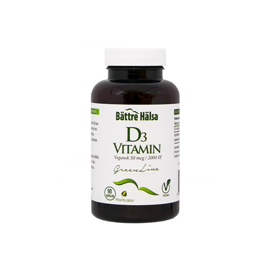 Bättre Hälsa D3 vitamin Vegan Green Line, 90 kapslar