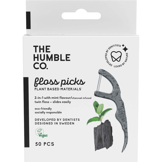 Humble Brush Dental Floss 50-P Charcoal Picks