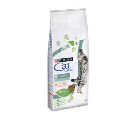Purina Cat Chow Sterilized, Voksen, Kylling, 15 kg, Steriliseret eller kastreret, vitamin B, vitamin E, Sund vægt
