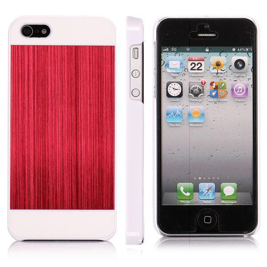 Brushed Alu - White (Röd) iPhone 5 Skal