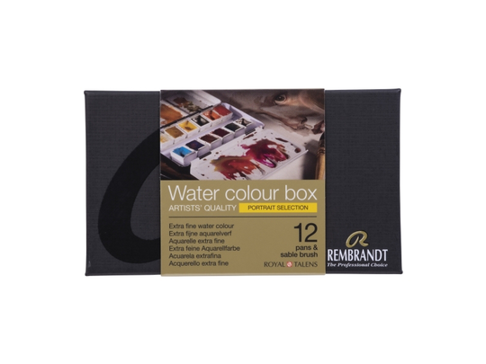 Rembrandt Watercolour metal tin set Portrait Colour Selection | 12 pans + 1 brush