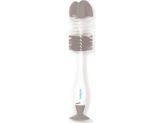 Babyono Self-standing brush for bottles and teats with suction cup and retractable mini brush (728/04)