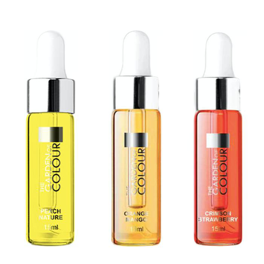 3-pack - Nagelbandsolja - Jordgubb, Mango, Persika - 15ml
