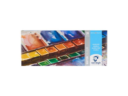 Van Gogh Watercolour metal case set | 36 half pans + brush