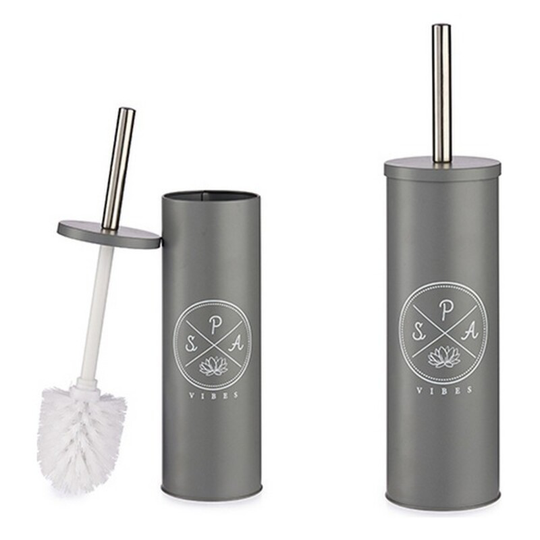 Brush holder Grå Plast Stål (9,5 x 37,5 x 9,5 cm)