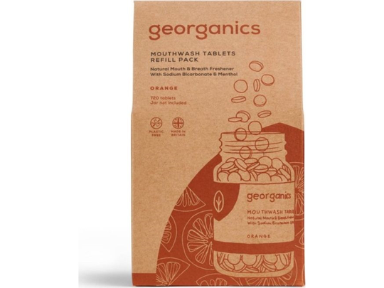 Georganics Natural Mouthwash Tablets, Orange, 720 tablets