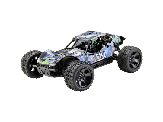 Absima ASB1 Chassis Camouflage Blå Brushed 1:10 RC-modelbil, begyndermodel Elektronik Buggy Firehjulstræk (4WD) RtR 2,4 GHz