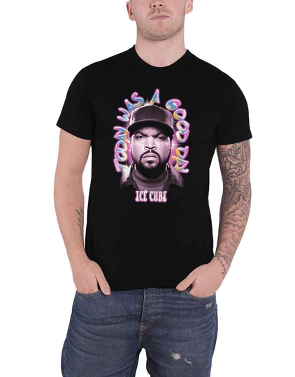 Ice Cube T Shirt Air Brush Logo Official Mens Black