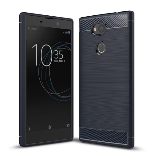 Carbon Brushed Mobilskal till Sony Xperia L2 - Blå