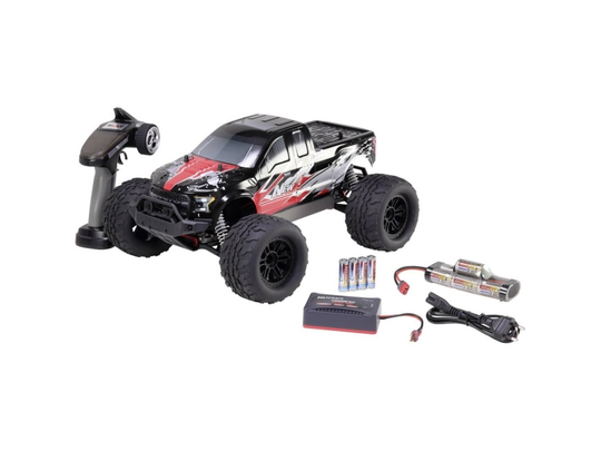 Reely NEW1 Brushed 1:10 RC-modelbil Elektronik Monstertruck Firehjulstræk (4WD) 100% RtR 2,4 GHz inkl. batteri, oplader og senderbatterier