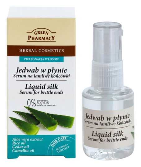 GREEN PHARMACY_Liquid Silk jedwab w pĹ,ynie serum na Ĺ,amliwe koĹ"cĂłwki 30ml
