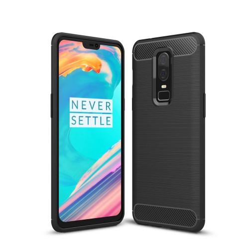 Brushed MobilSkal till OnePlus 6 - Svart