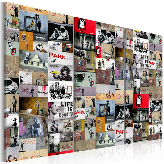 Tavla - Art of Collage: Banksy III (90 x 60 cm)