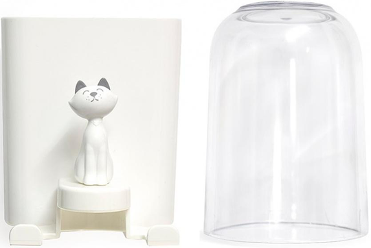 tandborsthållare Kitty 13,5 cm ABS vit 2-delad