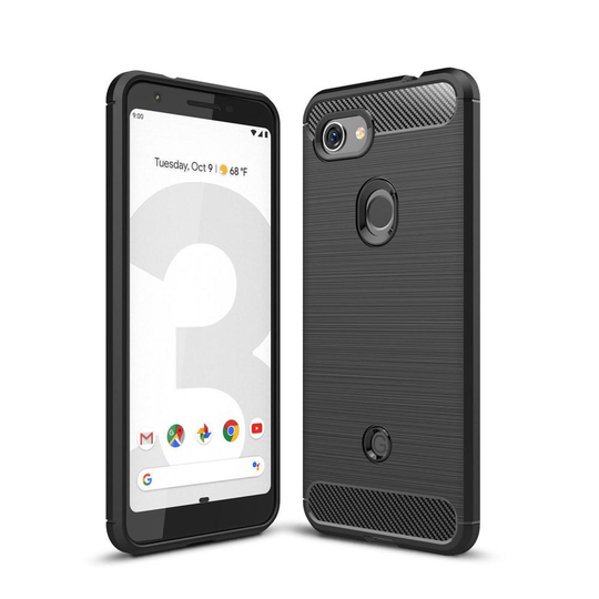 Carbon Fiber Brushed Skal till Google Pixel 3a XL - Svart
