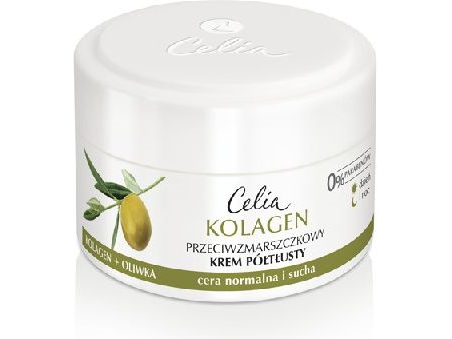 Celia Collagen series Semi-rich cream against wrinkles for normal and dry skin Olive 50 ml