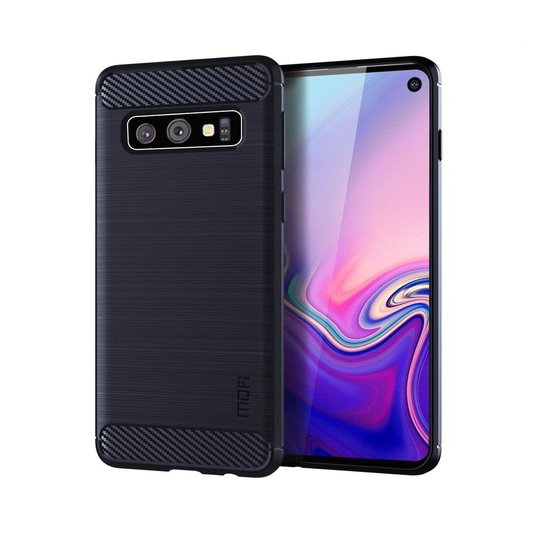 Carbon Brushed Mobilskal till Samsung Galaxy S10 - Blå