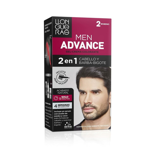 Färgande kräm Llongueras Men Advance 02 - Svart Halvpermanent (4 pcs)