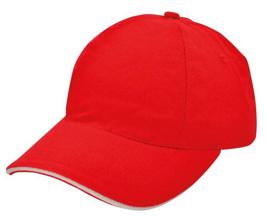 keps Brushed Promo 58 cm bomull röd/vit one-size