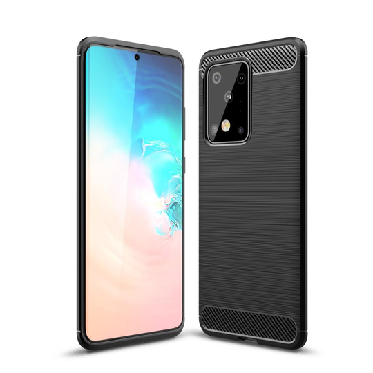 Carbon Fiber Brushed Skal för Galaxy S20 Ultra - Svart