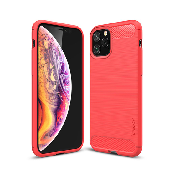 IPAKY Brushed Skal till iPhone 11 Pro - Röd