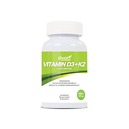 Vitamin D3-K2+Coconut Oil, 90 kapslar