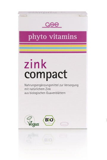 GSE Zink Compact (Ekologisk), 60 Tabl. a 500 mg, 30 g