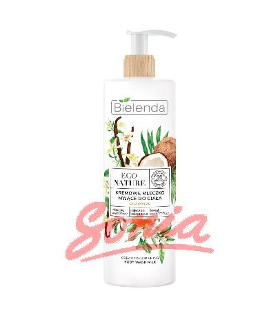 Bielenda Eco Nature Creamy cleansing lotion for nourishing the body - Vanilla & Coconut Milk & Orange Blossom 400ml