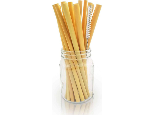 BAMBAW Ecological bamboo straws with cleaning brush, 14 cm x 50 pieces (BAW04343)