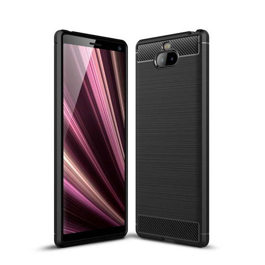 Carbon Brushed Mobilskal till Sony Xperia 10 Plus - Svart