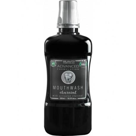 BEAUTY FORMULAS_Mouthwash pĹ,yn do pĹ,ukania jamy ustnej z aktywnym węglem Charcoal 500ml