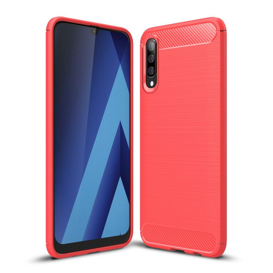 Samsung Galaxy A70 - Brushed TPU Skal - Röd