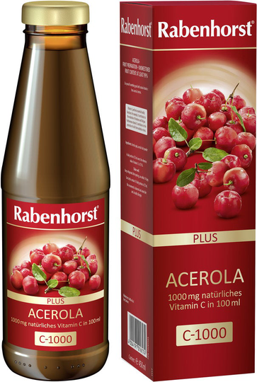 6 x Rabenhorst Acerola plus C-1000 ungesüßt, 450ml
