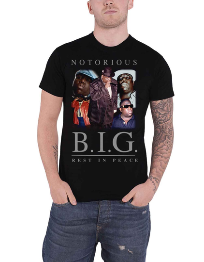 Biggie Smalls T Shirt Notorious BIG Collage Logo Official Mens Black