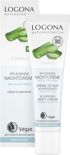 Logona CLASSIC Nourishing Night Cream Ekologisk Aloe Vera, 30ml